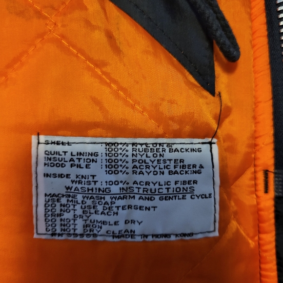 Warm Wear By Nesco Men's Hooded Heavy Jacket, Overcoat, Size XL, Blue and Orange - Picture 9 of 10